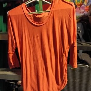 Ambiance Vibrant Orange Long Sleeve Top